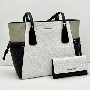 Michael Kors Tricolor MK Logo Tote with Matching Wallet